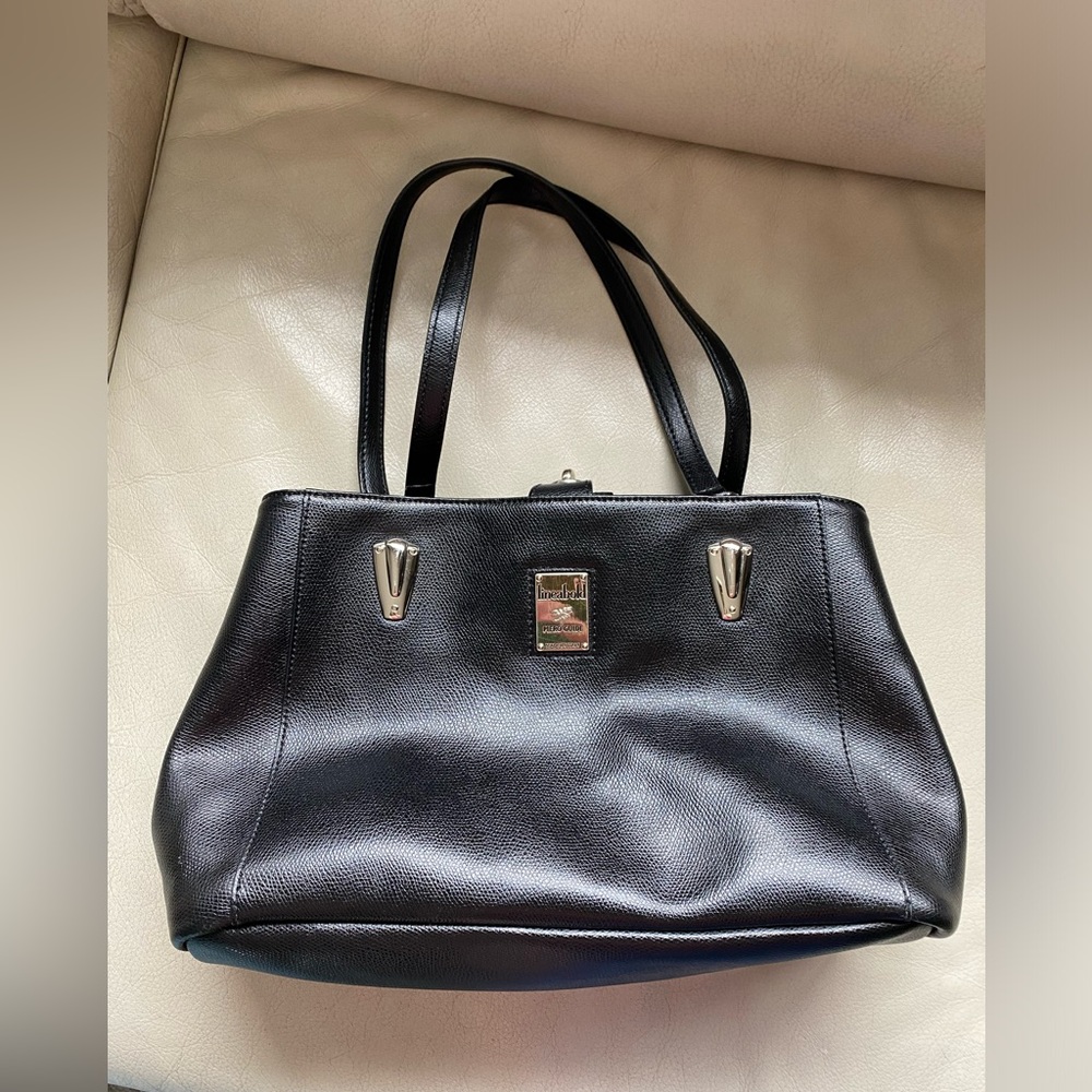 PIERO GUIDI lineabold Black Purse Tote Leather